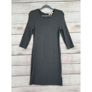 Philosophy Midi Body Con Dress Women's M Gray Scoop Neck Back Zipper